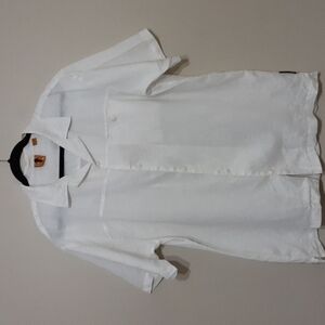 Steve Harvy men's casual button down shirt short sleeves 100% linen size XL